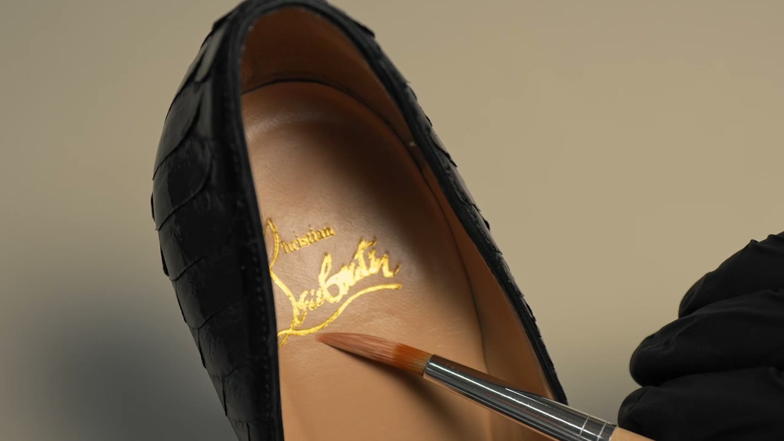 Christian Louboutin restoration in progress at the FRSHR atelier